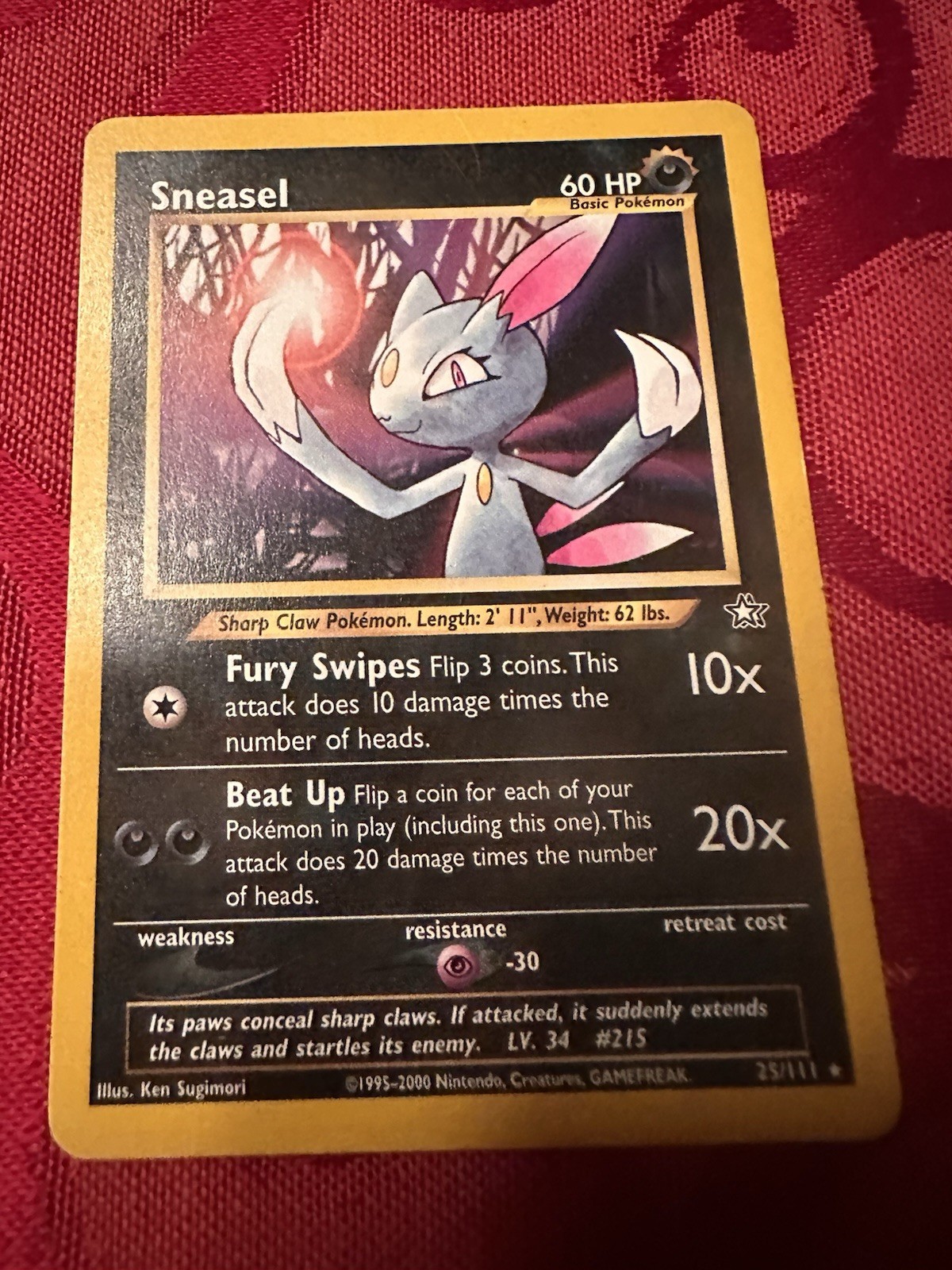 Pokemon Card - Sneasel Neo Genesis 25/111 Rare