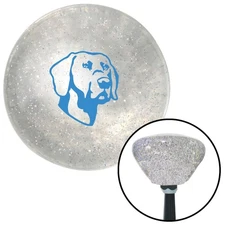 Blue Dog Clear Retro Metal Flake Shift Knob w/ M16x1.5 Insert Shifter Auto Brody