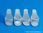 (2) Pair Vintage Barbie Doll White OT Open Toe Heels Shoes Japan ~ 1960's