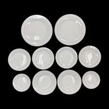 Gibson Elegant White Dinnerware plate Set of 10 - 6", 8", 7,5", 10,5" kitchen