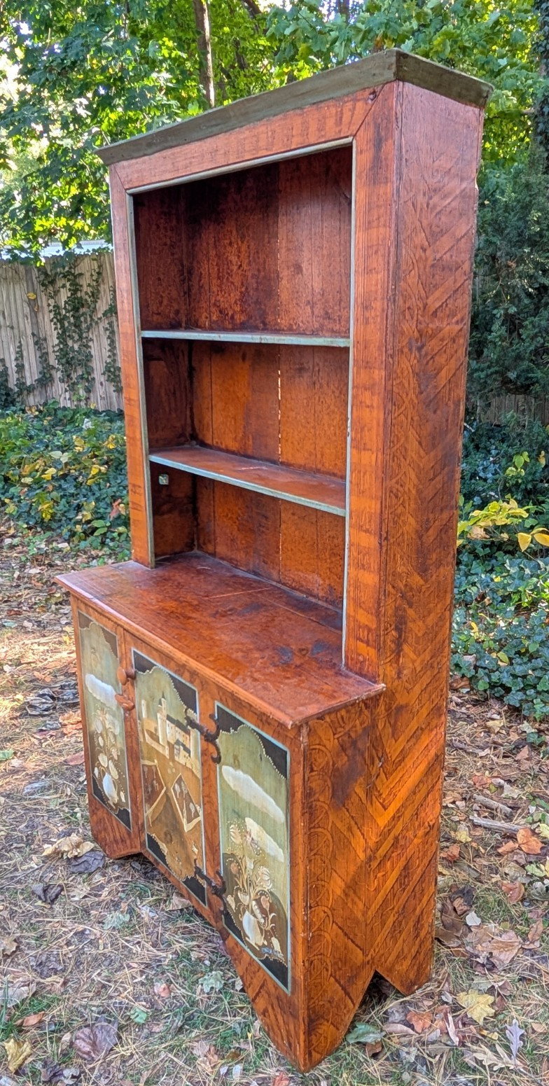 Antique Style  Painted Hutch Marie Colette Charming Primitive Faux Finish