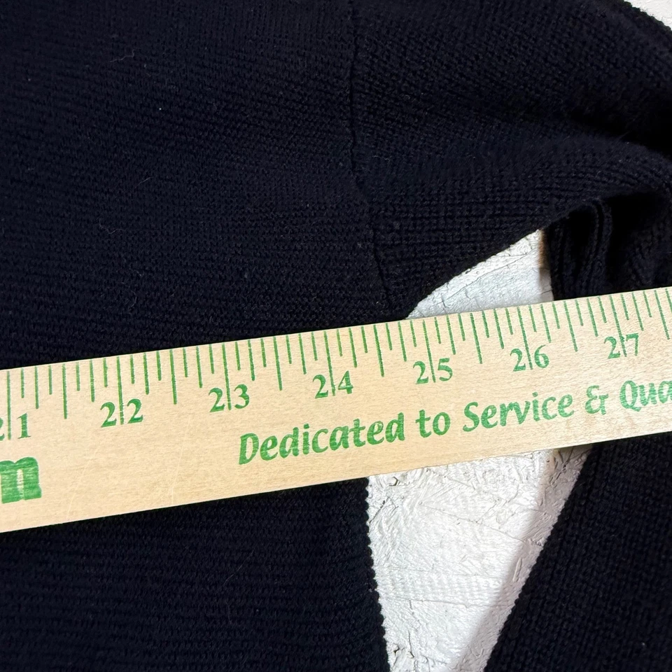 Suéter Pullover Elliot Lauren Para Mujer XL Negro Tejido Cuello Alto Bajo Dobladillo Foto 2 de 4