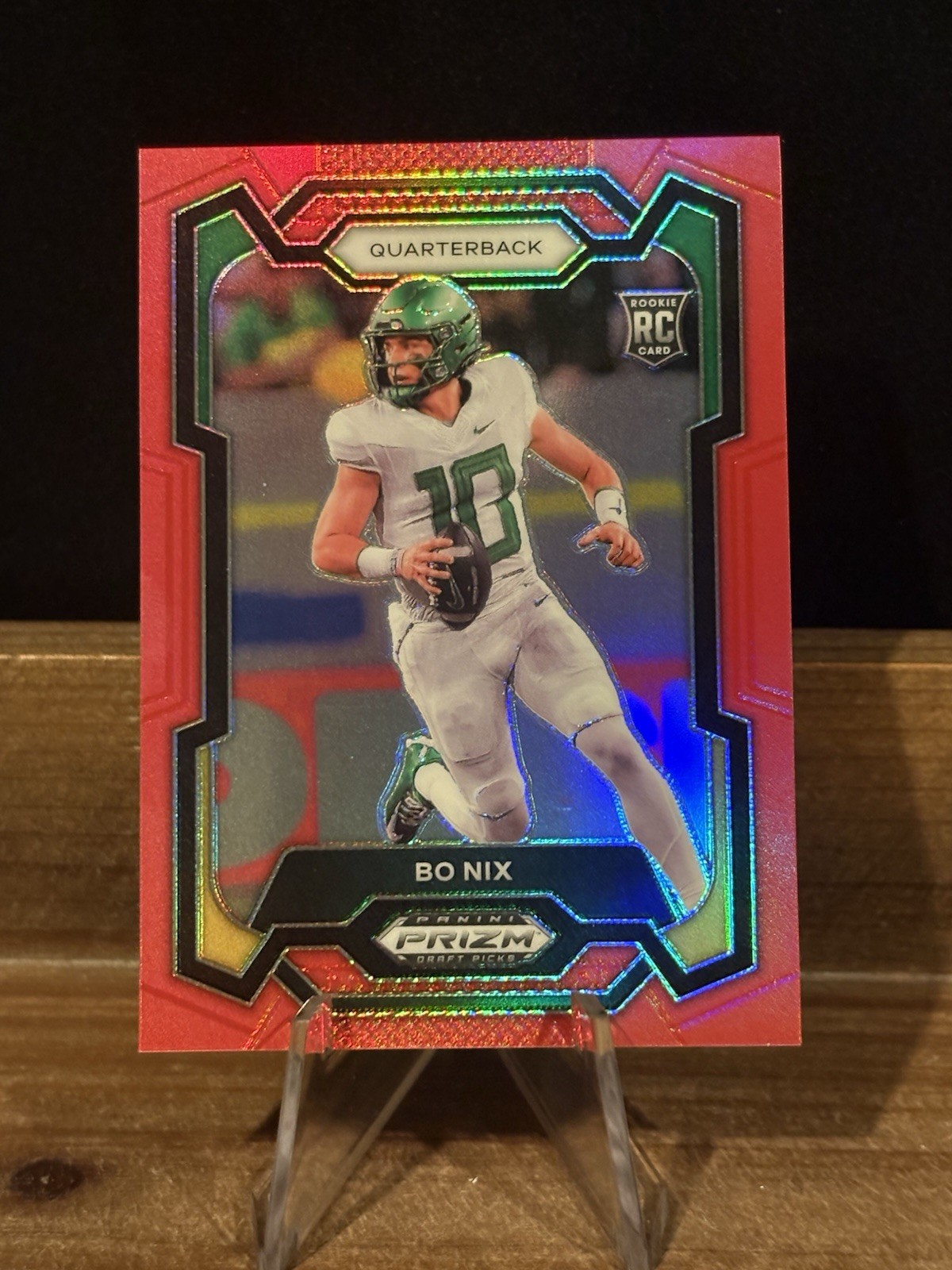 2024 Panini Prizm Draft Picks Bo Nix #105 Red Prizms /299 Ducks Broncos Rookie