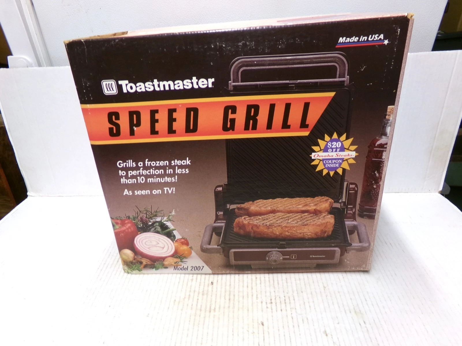 Vintage New Toastmaster Indoor Electric Speed Grill Model 2007