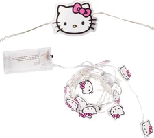 Hello Kitty Face with Pink Bow 20Ct Decorative String Lights, 7 Feet Long, Batte