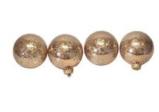 Christmas by Krebs Designer Glass Ornaments Decorated Round Gold Made in USA