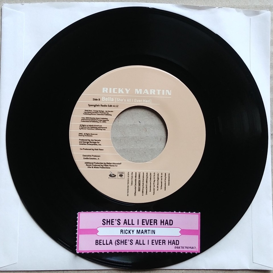 RICKY MARTIN She's All I Ever Had 45 7