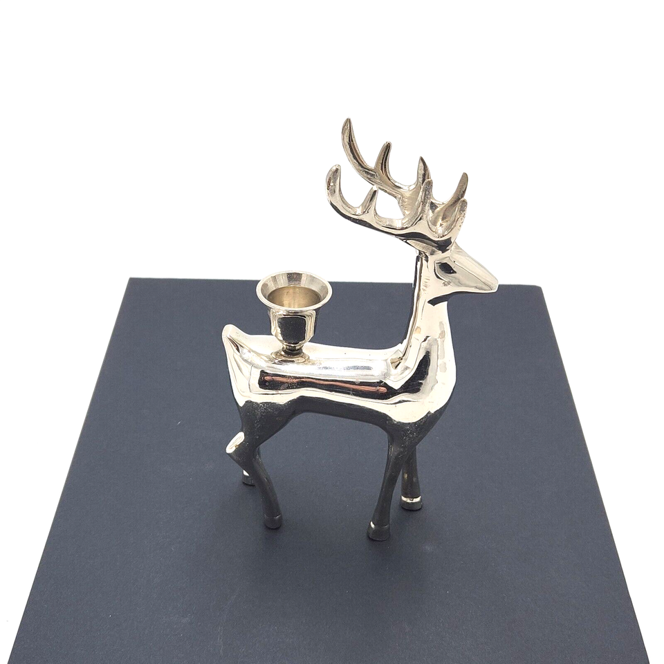 Pottery Barn Reindeer Candle Holder Vintage Holiday Seasonal Stag 8" eBay