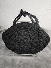 Small Vintage Black Beaded Evening Bag Clutch Japan