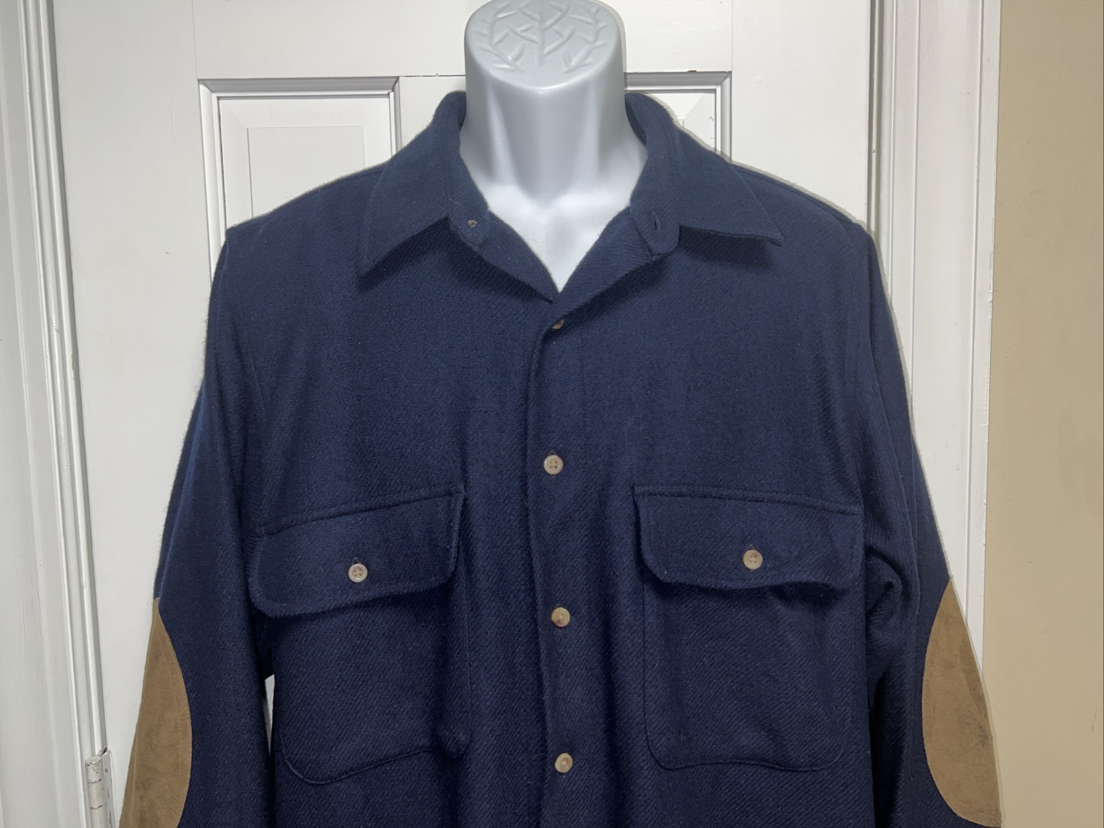 Pendleton Trail Suede Elbow Patch Virgin Wool Shi… - image 2