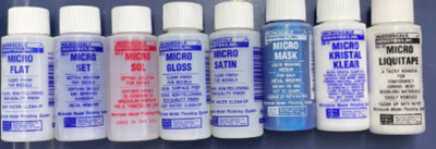 Microscale Set Sol Flat Satin Gloss Mask Kristal Klear Liquitape (Auswahl)