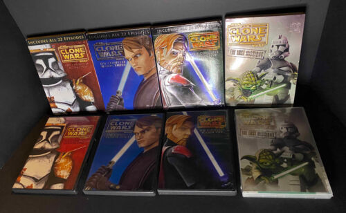 Star Wars: The Clone Wars Seasons 1 3 5 (Used) + Lost Missions (New) DVD Lot - Picture 2 of 6