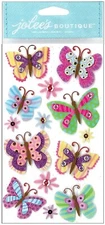 Paisley Butterflies, 3D LeGrande scrapbook sticker Jolees 50-50291