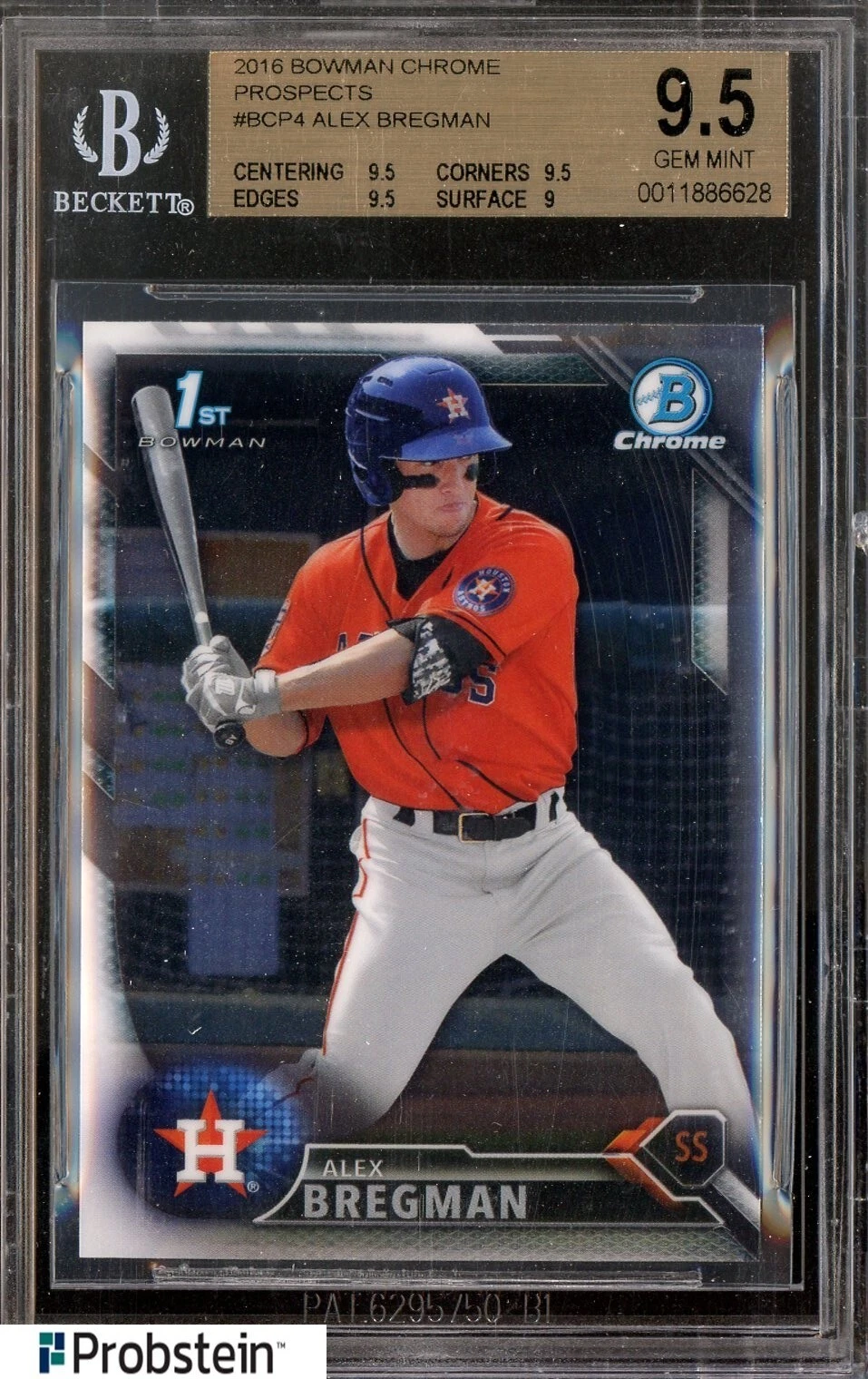 2016 Bowman Chrome Prospects #BCP4 Alex Bregman RC Rookie BGS 9.5 GEM MINT