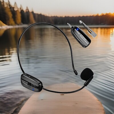 2.4G Wireless Microphone Headset, 50m Stable Transmission, Dual Micro