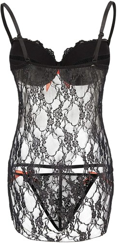 Plus Size Sexy Lingerie Set for Women Lace Nightwear Perspective Sleepwear Gifts - Picture 7 of 14