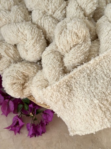 Handspun undyed yarn natural lambswool for weaving, hand, machine knitting 30g - Picture 9 of 11