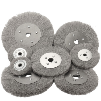 75~300mm Crimped Stainless Steel 0.15mm Wire Brush Flat Wheel For Angle Grinder