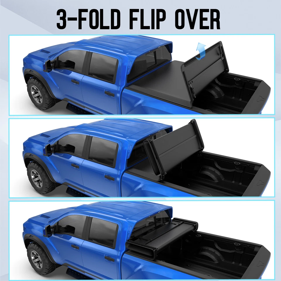 3-Fold 5FT Soft Bed Tonneau Cover For 05-18 Nissan Frontier 09-14 Suzuki Equator - Image 3 of 4