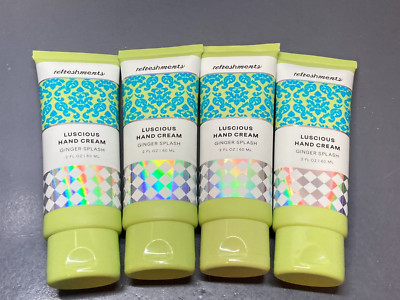 4x Refreshments Luscious Hand Cream - Ginger Splash - 2 fl oz / 60 ml each