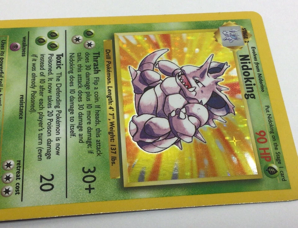Nidoking 11/102 Base Set Holo Rare Vintage 1999 Pokemon Card - Image 4 of 4