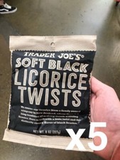5-Pack! Trader Joe's Licorice Twists Soft Black Trader Joes Soft Black Licorice