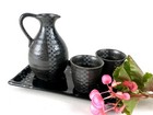 JapanBargain Authentic Japanese Sake Bottles Set – 2 Porcelain Carafes, 9.5 Oz Each, Light Green Plum Blossom Pattern, Made In Japan-1163320