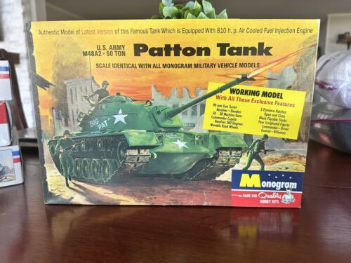 Vintage 1994 Monogram U.S. Army M48A2 Patton Tank Model Kit SEALED Militia Toy