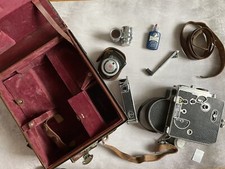 Vintage Paillard Bolex 16mm film Camera w/ 2 Lenses  exposure meter-NON TESTED