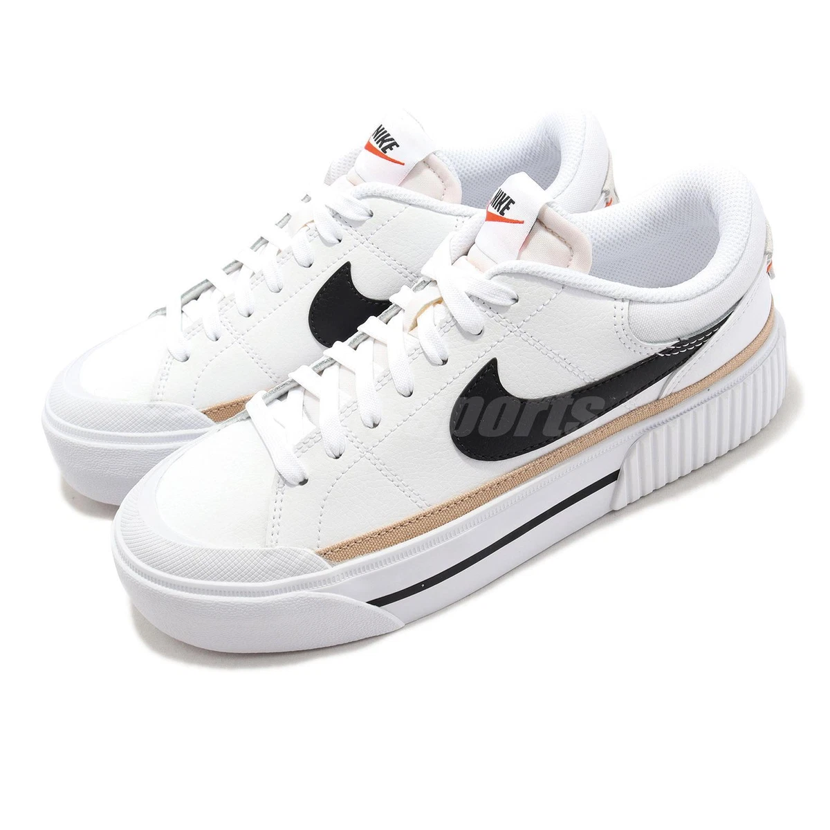 Nike Wmns Court Legacy Lift White Black Women Casual Platform Shoes  DM7590-100