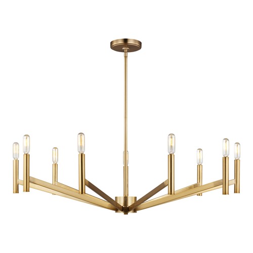 Vector 9-Light Chandelier in Satin Brass