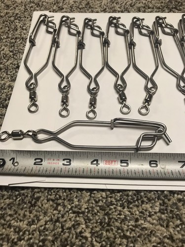 1DZ 6" HD GANG RIG LONG LINE CLIPS SNAPS DUCK GOOSE DECOYS DIVER JERK GEAR 12 PK - Picture 8 of 8