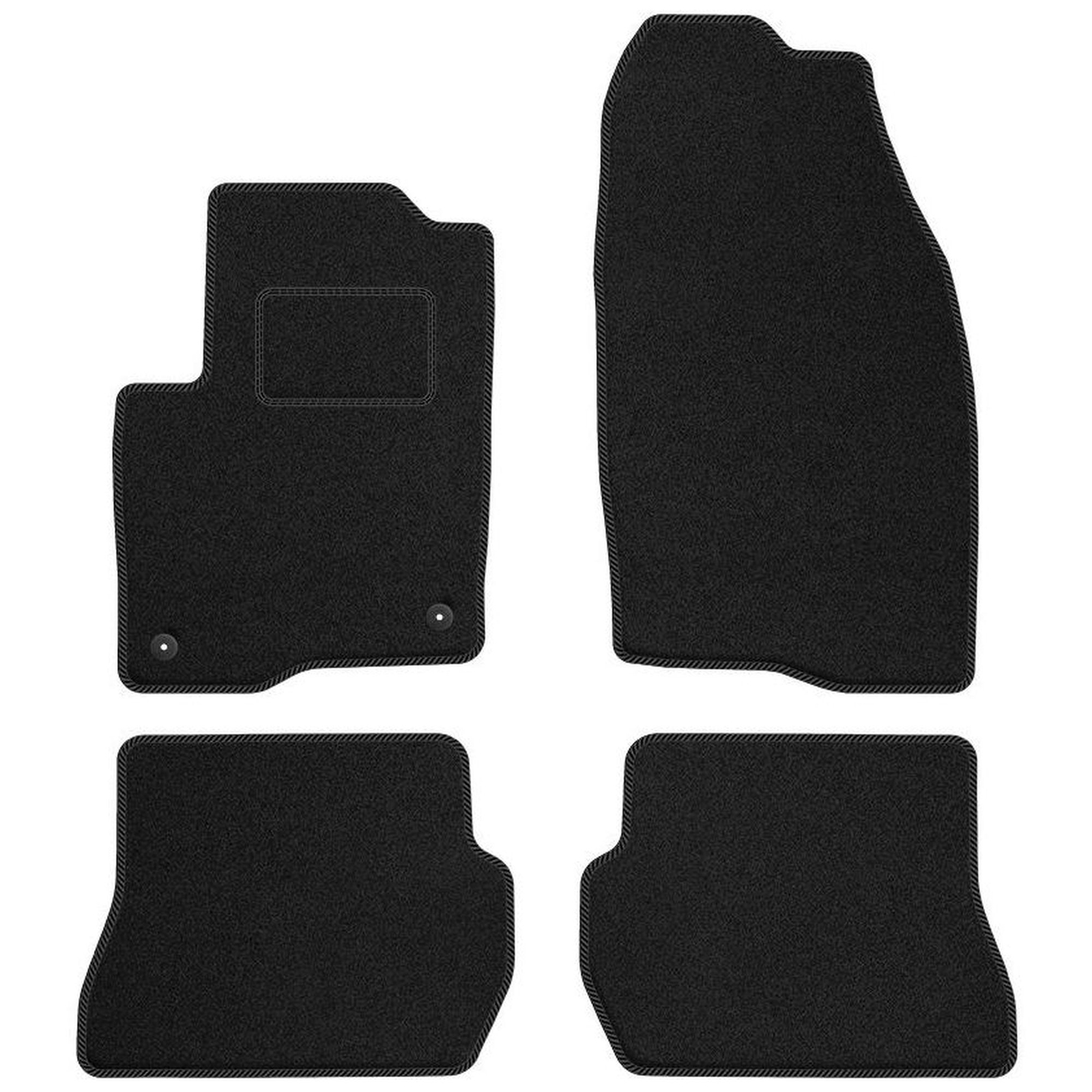 Tapis de sol en velours noir STREAK pour Ford Fusion de 2005 à 2012 après restylage