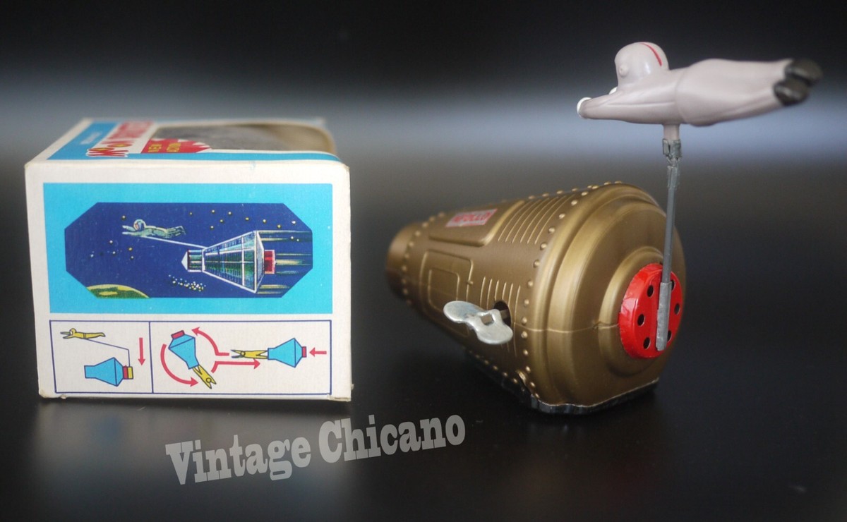 Yone Japan Moon Orbiter Wind Up Toy Apollo Space Capsule + Box