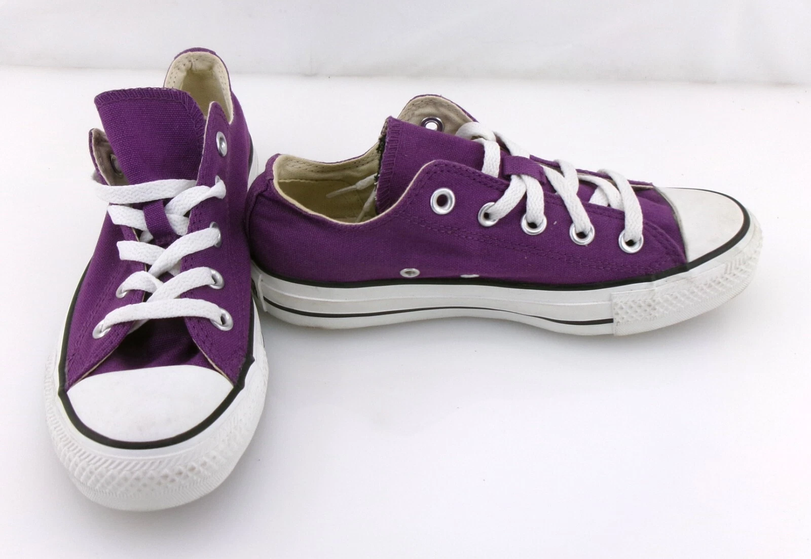 Scarpe Converse Chuck Taylor Double Ox Viola Bianco Sneakers Mismatch Donna 6 5