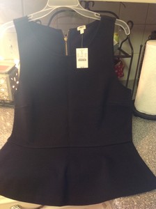 black sleeveless peplum top