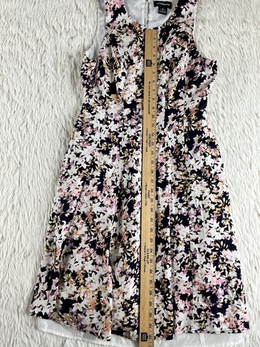Liz Claiborne Damen mehrfarbig Blumen ärmellos Schlüsselloch A-Linie Kleid Gr. 4 - Bild 11 von 23