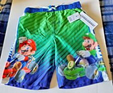 Super Mario Kart Boys Swim Trunks Swimsuit Board Shorts Size M.