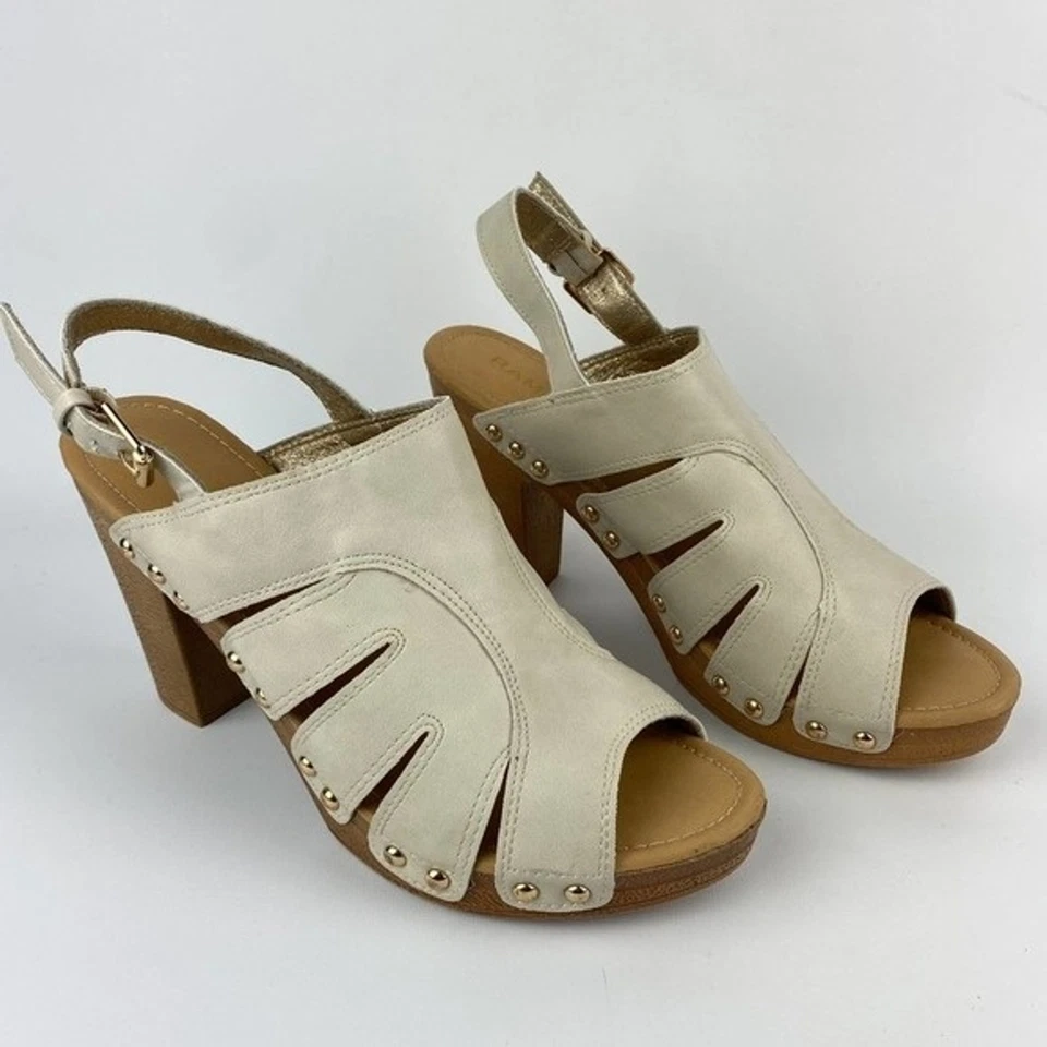 Сандалии на каблуке женские Rampage размер 8,5 бежевые с ремешком с открытым носком повседневные официальные - Изображение 4 из 4