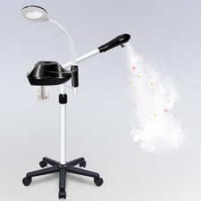 Professional Facial Steamer, 2 in 1 Ozone Facial Steamer on Wheels, with 5X M...