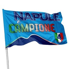 Bandiera Napoli Campione D'Italia  scudetto stadio balcone con passante per asta