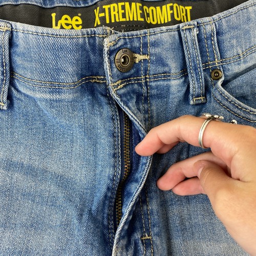 Lee X-Treme Comfort Denim Jeans Youth Boys 18 Husky Blue Mid Rise Straight Leg - Picture 4 of 12
