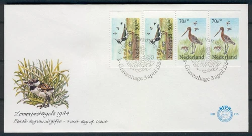 FDC P54 Netherlands 1984 4v Fauna Birds