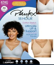 New Playtex 18 Hour Cotton Stretch Ultimate Lift Support Wirefree 474C Pick 1