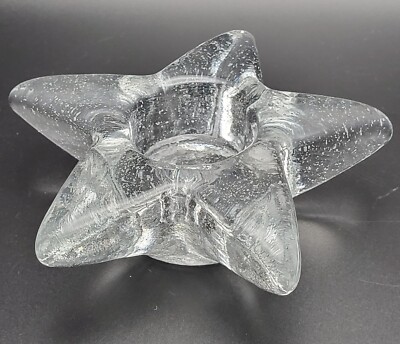 Recycled Clear Art Glass Tea Light Votive Star/Maple Leaf/Flower 1.5''×5'' 