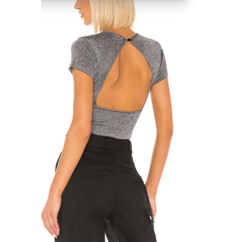 Revolve Superdown Luna Open Back Silver Metallic … - image 3