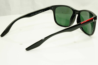 PRADA プラダ リネア ロッサ サングラス　SPS03O-F　1AB-3O1 Authentic Prada Mens Glossy Black Green Square Sunglasses