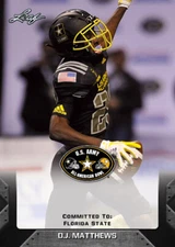  D.J. Matthews 2017 Leaf US Army All-American Rookie RC Florida State 