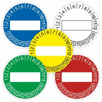 PRINTENGEL Prüfplaketten neutral zum selber beschriften Ø:20 - 30mm Staffelpreise