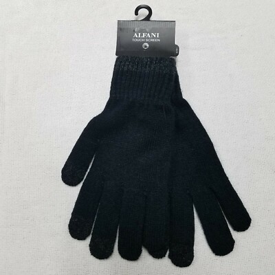 Alfani Men's Winter Gloves. Black, One Size.